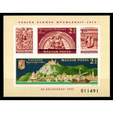 1975 - Ungarn - AFA 2988U -  Utakket miniark - Frimærkets dag - Postfrisk.